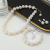 Handmade Natural Freshwater Pearl Flower Ball Jewelry Set