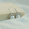 Handmade Natural Freshwater Pearl S925 Sterling Silver Crown Shape Elegant Women's Earrings