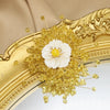 Handmade Natural Pearl Retro Geometric Snowflake And Sunflower Brooch For Women