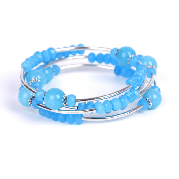 Handmade Natural Red Agate Multi Layer Bracelet Geometric Style Unisex Fashion Jewelry