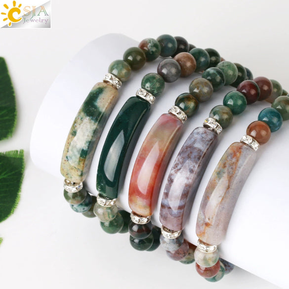 Handmade Natural Stone Agate Heart Bracelet Minimalist Unisex Bracelet Personality Style Jewelry