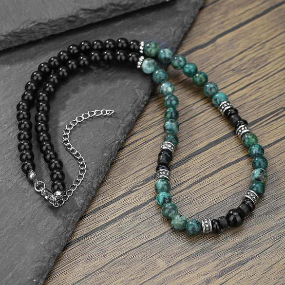 Handmade Natural Stone And Stainless Steel Alloy Geometric Style Unisex Necklace