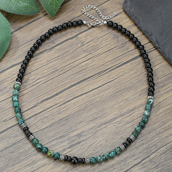 Handmade Natural Stone And Stainless Steel Alloy Geometric Style Unisex Necklace