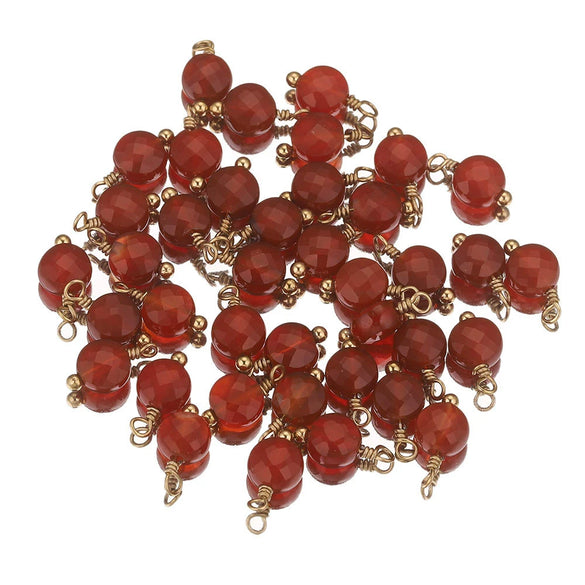 Handmade Natural Stone And Stainless Steel Beads Heart Shaped Pendant Jewelry Accessories With Electroplating