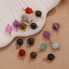 Handmade Natural Stone And Stainless Steel Beads Heart Shaped Pendant Jewelry Accessories With Electroplating