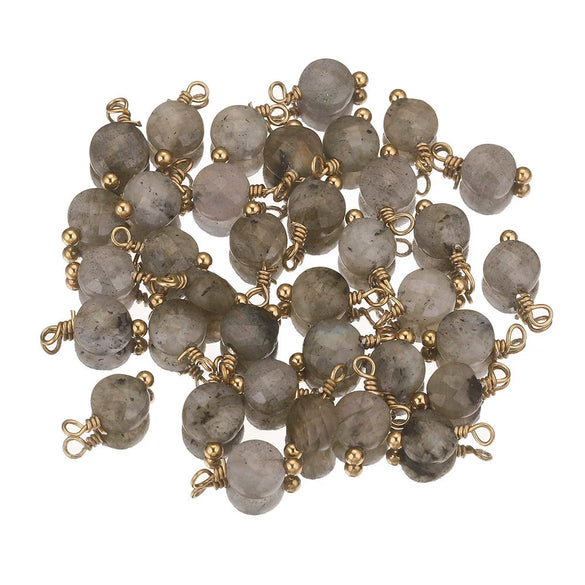 Handmade Natural Stone And Stainless Steel Beads Heart Shaped Pendant Jewelry Accessories With Electroplating