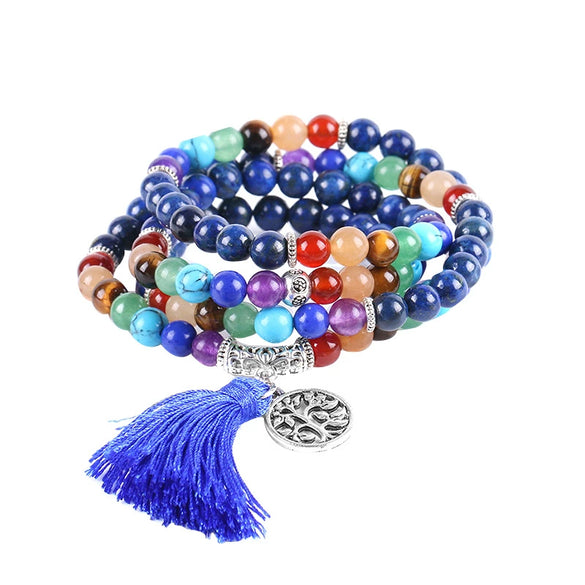 Handmade Natural Stone Beaded Bracelet With Alloy Accessories Geometric Semi Precious Crystal Jewelry For Unisex