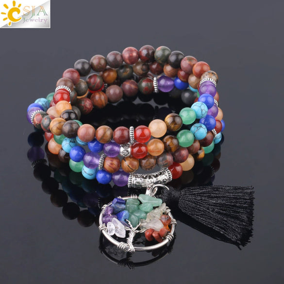 Handmade Natural Stone Beaded Bracelet With Alloy Accessories Geometric Semi Precious Crystal Jewelry For Unisex