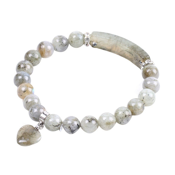 Handmade Natural Stone Beaded Bracelet With Copper Accessories Electroplated Flash Stone Style Women's Jewelry