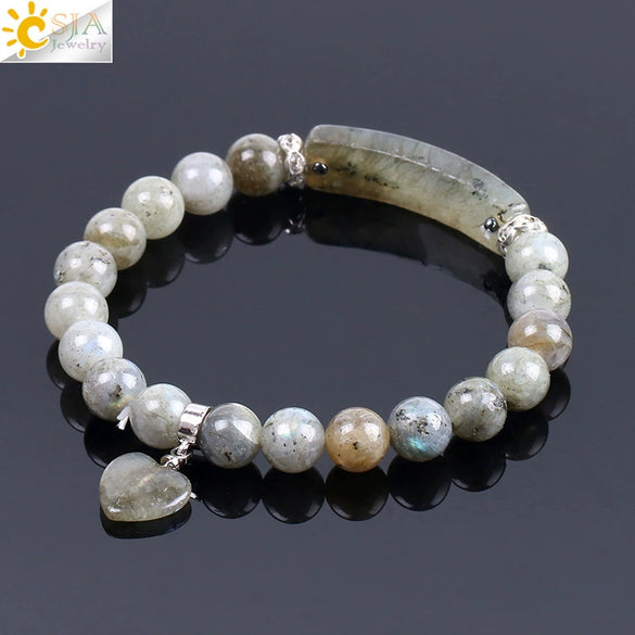 Handmade Natural Stone Beaded Bracelet With Copper Accessories Electroplated Flash Stone Style Women's Jewelry