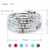 Handmade Natural Stone Beaded Bracelet With Snakeskin Print And Turquoise Accent Multi Layer Multi Loop Geometric Style For Women