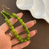 Handmade Natural Stone Beaded Geometric Clavicle Necklace With Real Gold Plating For Women