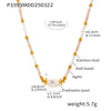 Handmade Natural Stone Rice Beads Necklace With French Niche Beads And Geometric Pattern Titanium Steel Chain Electroplating For Women