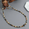 Handmade Natural Stone Shell Copper Geometric Beaded Necklace For Women