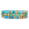 Handmade Natural Stone Wood Chip Coconut Shell Elastic Beaded Bracelet Geometric Style Unisex