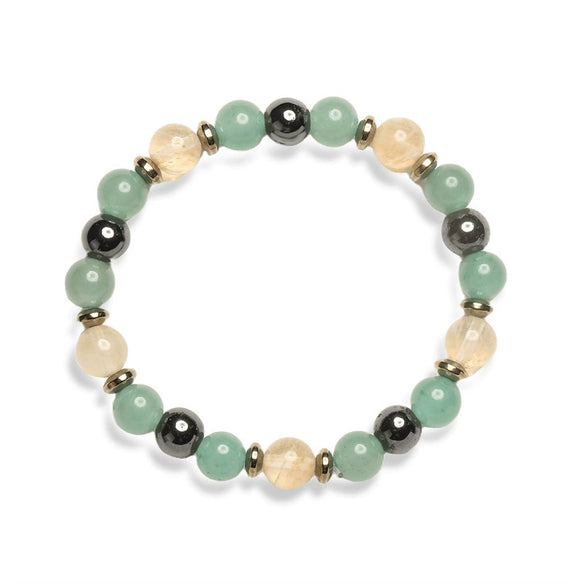 Handmade Natural Tiger Eye Stone Beaded Bracelet Geometric Style Unisex