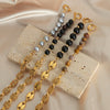 Handmade Niche Brass Freshwater Pearl Natural Stone Black Agate Geometric Bracelet For Unisex