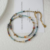 Handmade Niche Geometric Spotted Stone Shell Egg Yolk Stainless Steel Copper Clavicle Chain Necklace