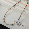 Handmade Niche Geometric Spotted Stone Shell Egg Yolk Stainless Steel Copper Clavicle Chain Necklace