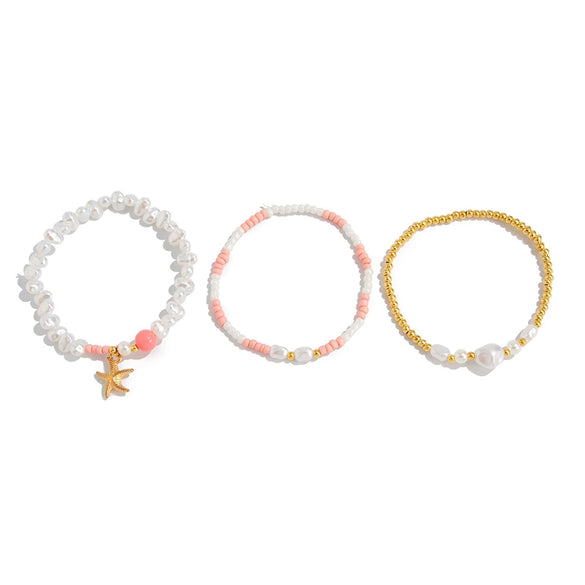 Handmade Niche Geometric Star Imitation Pearl Bracelet For Women