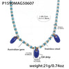 Handmade Oil Drop Flower Agate Abacus Beaded Clavicle Necklace For Girls Stainless Steel With Electroplating Geometric Shape