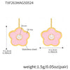 Handmade Oildropped Zircon Small Flower Stainless Steel Jewelry Set For Kids With Electroplating In Sweet Style