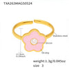 Handmade Oildropped Zircon Small Flower Stainless Steel Jewelry Set For Kids With Electroplating In Sweet Style