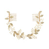 Handmade Pearl And Golden Leaf Bridal Hair Comb For Women Electroplated Wedding Headwear