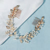 Handmade Pearl And Golden Leaf Bridal Hair Comb For Women Electroplated Wedding Headwear