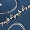 Handmade Pearl Bridal Hair Band With Alloy Leaf Soft Chain Geometric Headband For Women Wedding Hair Jewelry
