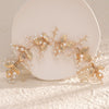 Handmade Pearl Bridal Hair Comb Pair With Leaf Design Rhombus Shape Simple Women's Bride Headdress Hair Accessories