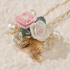 Handmade Pearl Ceramic Rose U Shaped Hairpin With Leaf Design Bridal Hair Accessory For Children