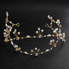 Handmade Pearl Crystal Cross Doublelayer Hairband Copper Wire Braided Women's Hair Accessories