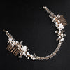 Handmade Pearl Flower Bridal Hair Comb Wedding Headdress Retro Women's Hair Accessory Pair