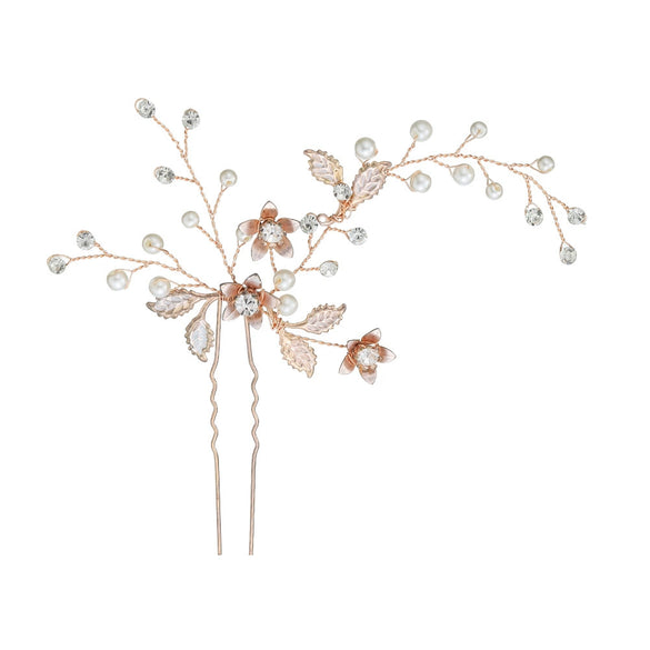 Handmade Pearl Flower Bridal Hairpin Ancient Style Alloy Hair Twister Elegant Headwear Hair Accessory