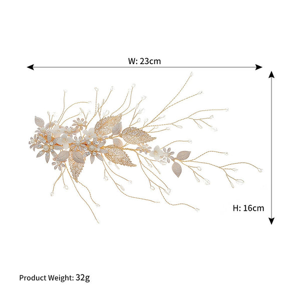 Handmade Pearl Flower Duckbill Hair Clip With Diamond Embellishment Elegant Bridal Headwear For Women Wedding Dinner And Dress Accessories