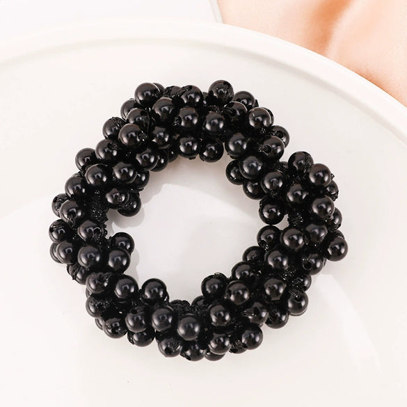 Handmade Pearl Hair Tie Bracelet Colorful Ponytail Holder And Dualpurpose Hair Accessory