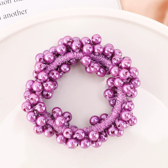 Handmade Pearl Hair Tie Bracelet Colorful Ponytail Holder And Dualpurpose Hair Accessory