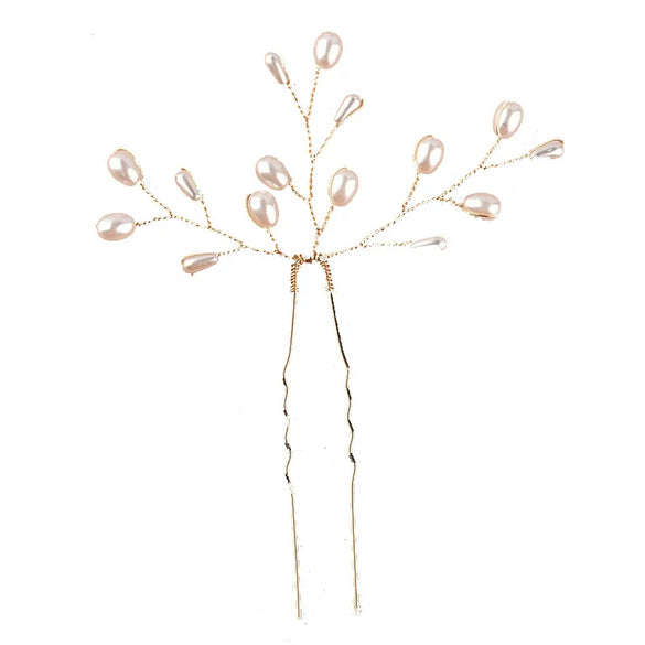 Handmade Pearl Hairpin Bridal Simple Beautiful Daily Hair Accessories Hairpin Handmade Beaded Pearl Gold Silver Hair Accessories