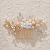 Handmade Pearl Rhinestone Alloy Flower Hair Comb Bridal Headdress Wedding Hair Accessory For Women