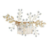 Handmade Pearl Rhinestone Alloy Flower Hair Comb Bridal Headdress Wedding Hair Accessory For Women