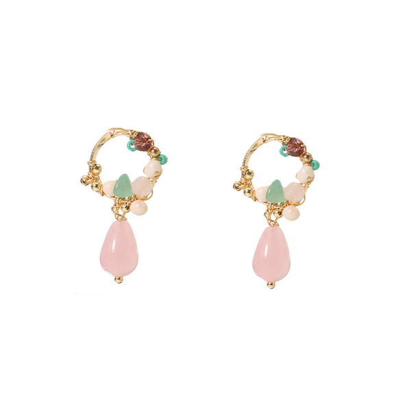 Handmade Pearl Water Drop Geometric Earrings For Women