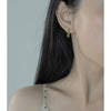 Handmade Peridot Dangle Earrings 14K Gold Ear Hooks Simple Fresh Elegant Women's Earrings
