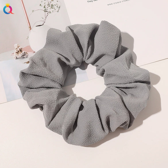 Handmade Plaid Fabric Scrunchie Hair Tie For Women Simple Ponytail Hair Accessory