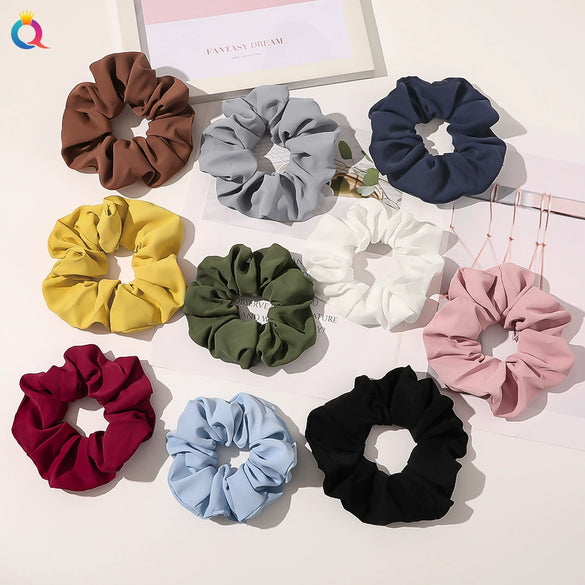 Handmade Plaid Fabric Scrunchie Hair Tie For Women Simple Ponytail Hair Accessory