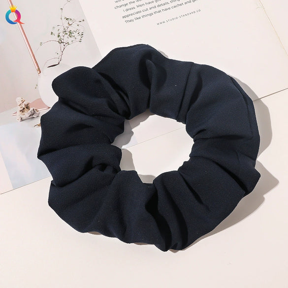 Handmade Plaid Fabric Scrunchie Hair Tie For Women Simple Ponytail Hair Accessory