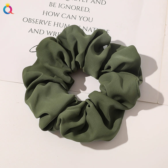 Handmade Plaid Fabric Scrunchie Hair Tie For Women Simple Ponytail Hair Accessory