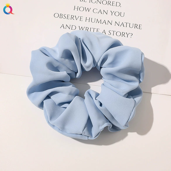 Handmade Plaid Fabric Scrunchie Hair Tie For Women Simple Ponytail Hair Accessory