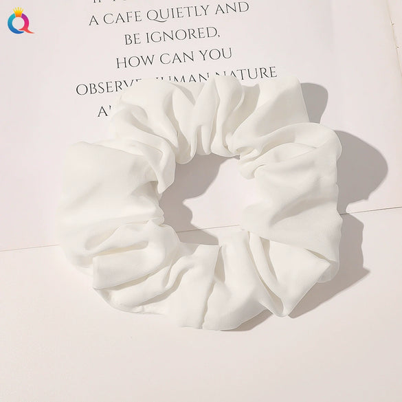 Handmade Plaid Fabric Scrunchie Hair Tie For Women Simple Ponytail Hair Accessory