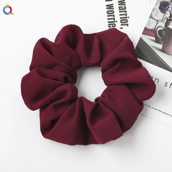 Handmade Plaid Fabric Scrunchie Hair Tie For Women Simple Ponytail Hair Accessory